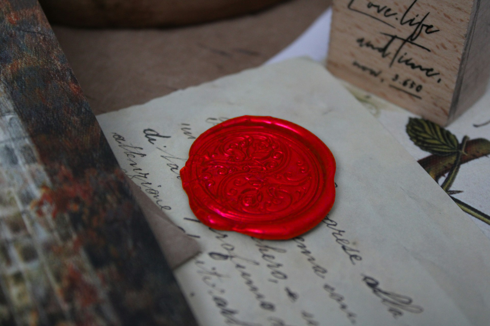 Wax stamp on paper